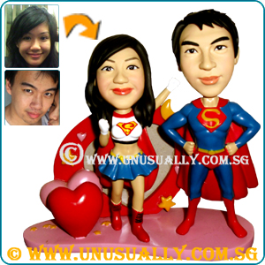 Custom 3D Caricature Lovely Super Couple Figurines